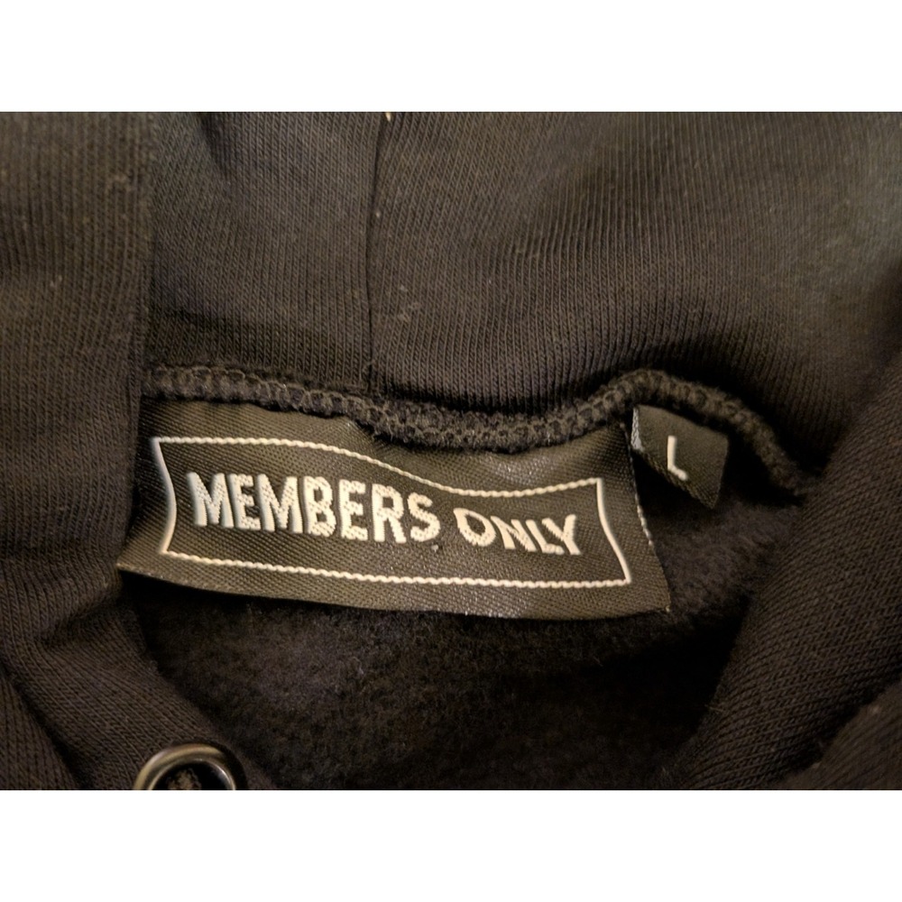 Members Only Hoodie Pullover Graphic Teddy Bear Hands Black Men's Large, NWT - Picture 8 of 15